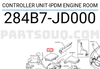 Nissan 284B7JD000 CONTROLLER UNIT-IPDM ENGINE ROOM