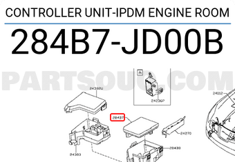 Nissan 284B7JD00B CONTROLLER UNIT-IPDM ENGINE ROOM