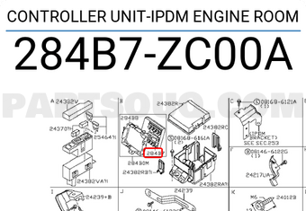 Nissan 284B7ZC00A CONTROLLER UNIT-IPDM ENGINE ROOM