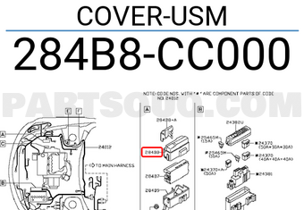 Nissan 284B8CC000 COVER-USM