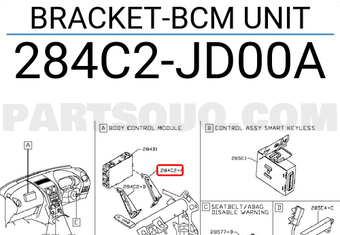 Nissan 284C2JD00A BRACKET-BCM UNIT
