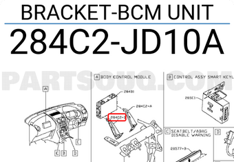 Nissan 284C2JD10A BRACKET-BCM UNIT