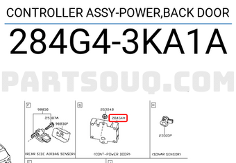 Nissan 284G43KA1A CONTROLLER ASSY-POWER,BACK DOOR