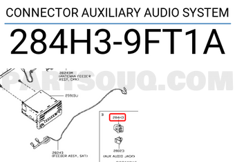 Nissan 284H39FT1A CONNECTOR AUXILIARY AUDIO SYSTEM