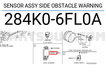 Nissan 284K06FL0A SENSOR ASSY SIDE OBSTACLE WARNING