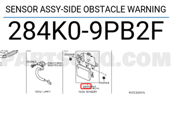 Nissan 284K09PB2F SENSOR ASSY-SIDE OBSTACLE WARNING