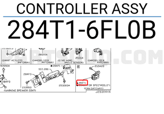 Nissan 284T16FL0B CONTROLLER ASSY