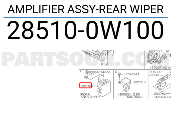 Nissan 285100W100 AMPLIFIER ASSY-REAR WIPER