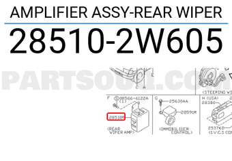 Nissan 285102W605 AMPLIFIER ASSY-REAR WIPER