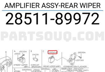 Nissan 2851189972 AMPLIFIER ASSY-REAR WIPER