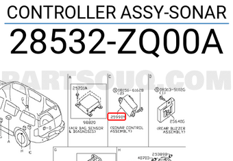 Nissan 28532ZQ00A CONTROLLER ASSY-SONAR