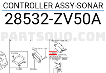 Nissan 28532ZV50A CONTROLLER ASSY-SONAR