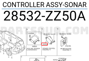 Nissan 28532ZZ50A CONTROLLER ASSY-SONAR