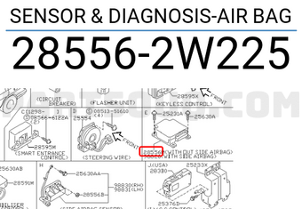 Nissan 285562W225 SENSOR & DIAGNOSIS-AIR BAG
