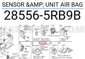 Nissan 285565RB9B SENSOR & UNIT AIR BAG