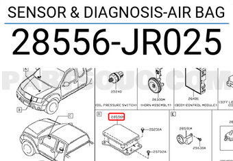 Nissan 28556JR025 SENSOR & DIAGNOSIS-AIR BAG