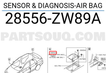 Nissan 28556ZW89A SENSOR & DIAGNOSIS-AIR BAG