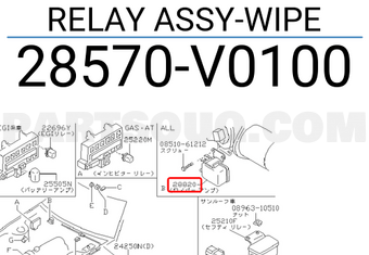 Nissan 28570V0100 RELAY ASSY-WIPE