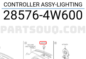 Nissan 285764W600 CONTROLLER ASSY-LIGHTING