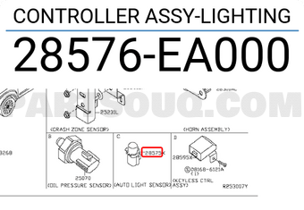 Nissan 28576EA000 CONTROLLER ASSY-LIGHTING