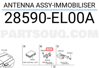 Nissan 28590EL00A ANTENNA ASSY-IMMOBILISER