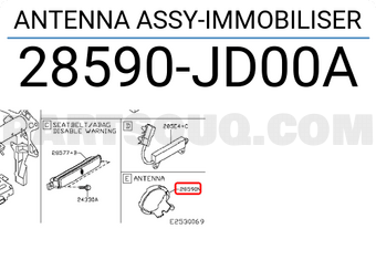 Nissan 28590JD00A ANTENNA ASSY-IMMOBILISER