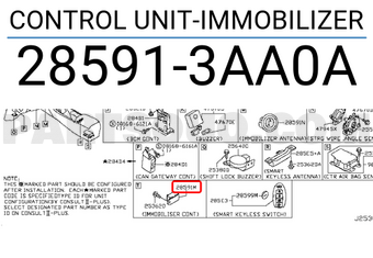 Nissan 285913AA0A CONTROL UNIT-IMMOBILIZER