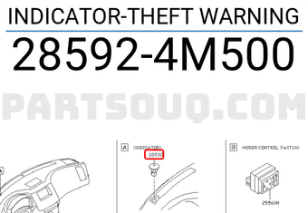 Nissan 285924M500 INDICATOR-THEFT WARNING
