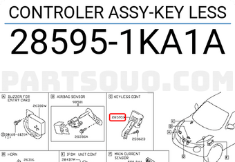 Nissan 285951KA1A CONTROLER ASSY-KEY LESS