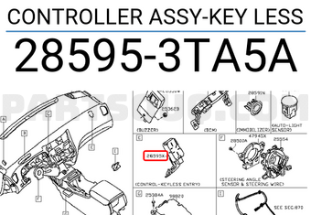 Nissan 285953TA5A CONTROLLER ASSY-KEY LESS