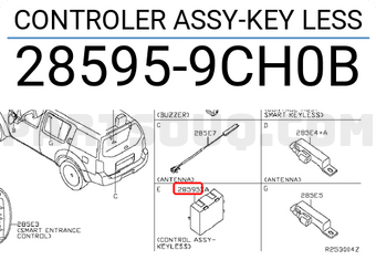 Nissan 285959CH0B CONTROLER ASSY-KEY LESS