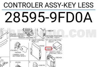 Nissan 285959FD0A CONTROLER ASSY-KEY LESS