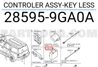 Nissan 285959GA0A CONTROLER ASSY-KEY LESS
