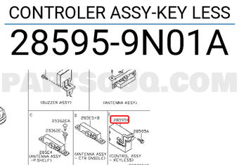 Nissan 285959N01A CONTROLER ASSY-KEY LESS