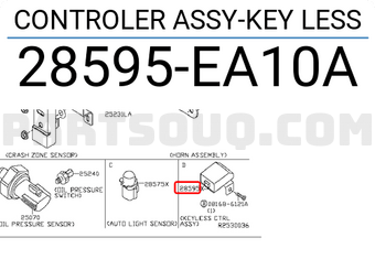 Nissan 28595EA10A CONTROLER ASSY-KEY LESS
