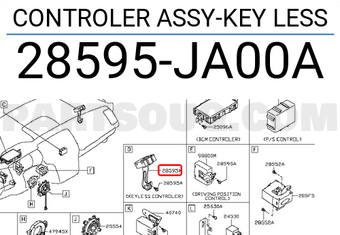 Nissan 28595JA00A CONTROLER ASSY-KEY LESS