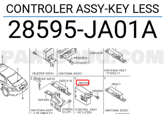 Nissan 28595JA01A CONTROLER ASSY-KEY LESS