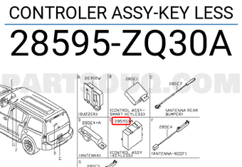 Nissan 28595ZQ30A CONTROLER ASSY-KEY LESS