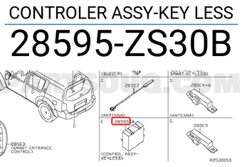 Nissan 28595ZS30B CONTROLER ASSY-KEY LESS