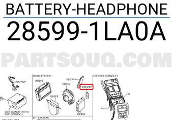 Nissan 285991LA0A BATTERY-HEADPHONE
