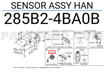 Nissan 285B24BA0B SENSOR ASSY HAN
