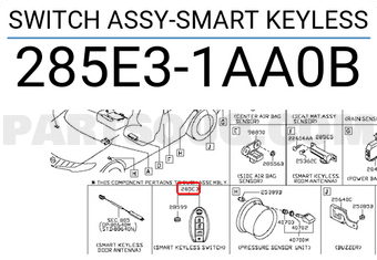 Nissan 285E31AA0B SWITCH ASSY-SMART KEYLESS
