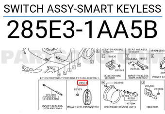 Nissan 285E31AA5B SWITCH ASSY-SMART KEYLESS