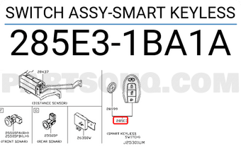 Nissan 285E31BA1A SWITCH ASSY-SMART KEYLESS