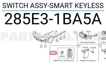 Nissan 285E31BA5A SWITCH ASSY-SMART KEYLESS
