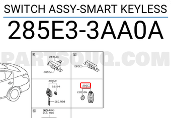 Nissan 285E33AA0A SWITCH ASSY-SMART KEYLESS