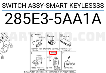 Nissan 285E35AA1A SWITCH ASSY-SMART KEYLESSSS