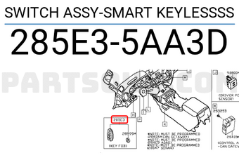 Nissan 285E35AA3D SWITCH ASSY-SMART KEYLESSSS