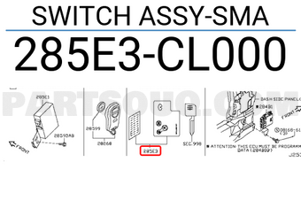 Nissan 285E3CL000 SWITCH ASSY-SMA