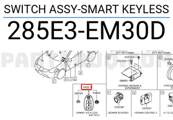 Nissan 285E3EM30D SWITCH ASSY-SMART KEYLESS